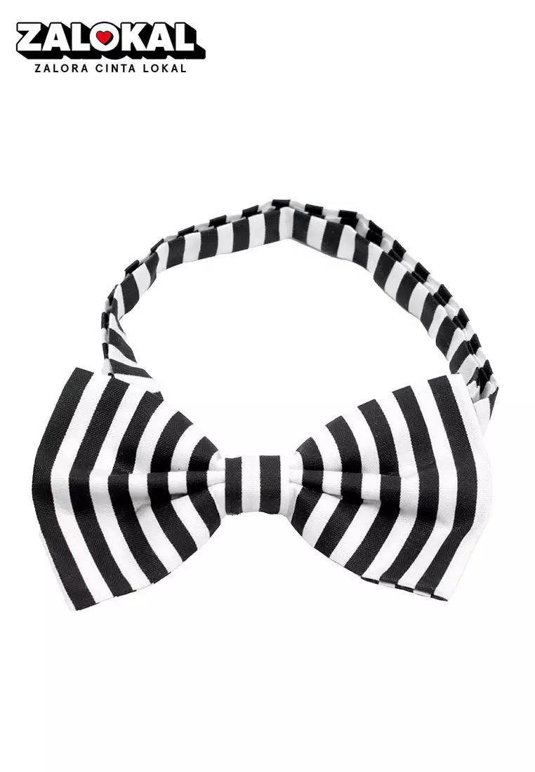 Dasi Kupu Bowtie Salur Hitam A20