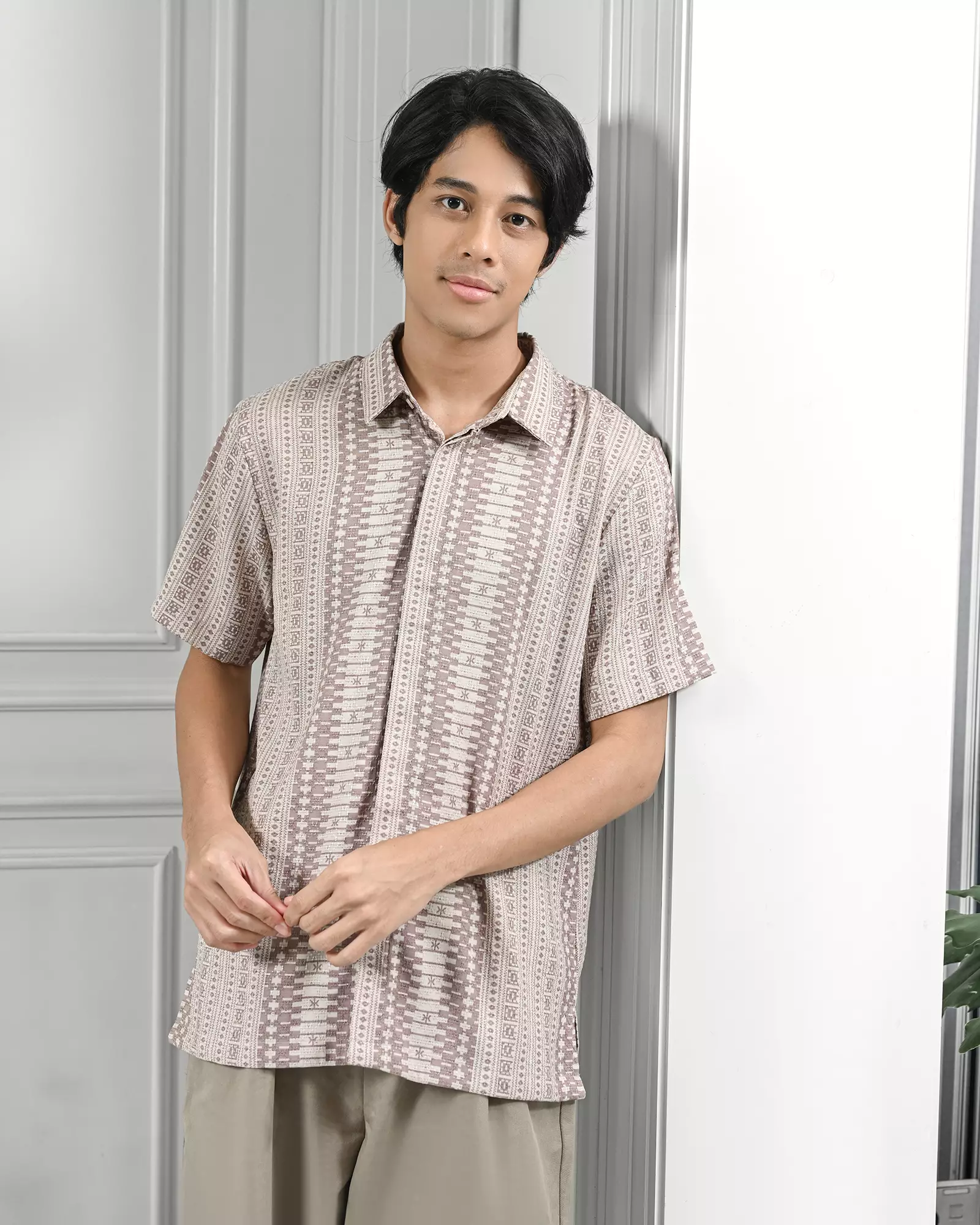 KASEP MADANA SHIRT / KEMEJA PRIA / BAJU LEBARAN - LIGHTMAUVE
