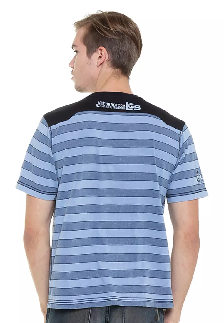 LGS - Slim Fit - Kaos Fashion - Salur - Biru - JT.323.M1648F.J.C.G