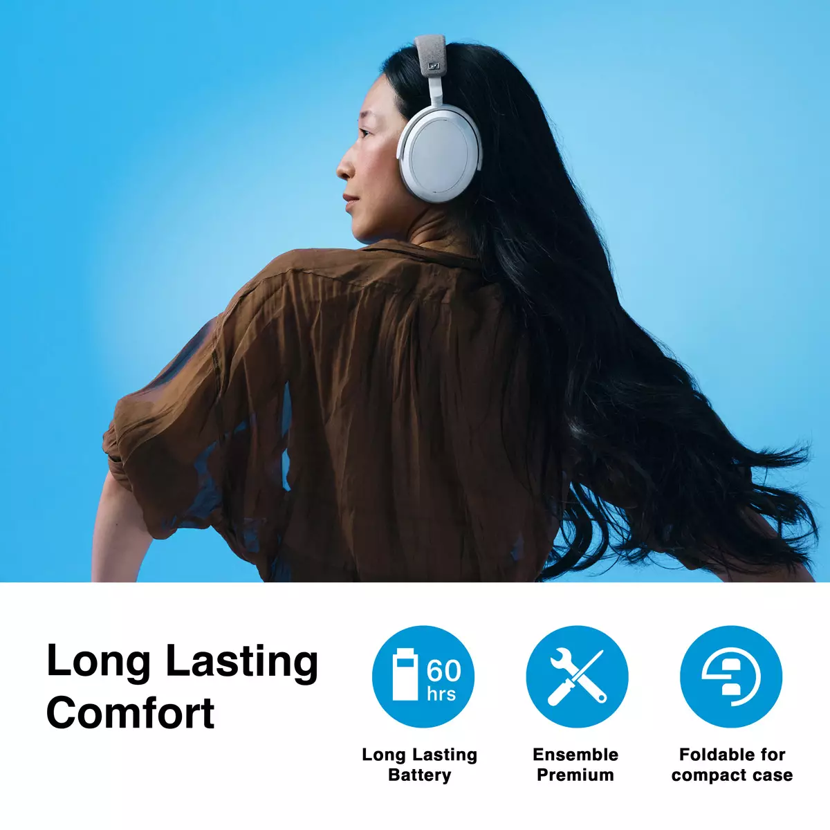 Jual SENNHEISER SENNHEISER Momentum 4 Denim Wireless Headphones Original 2025 ZALORA Indonesia