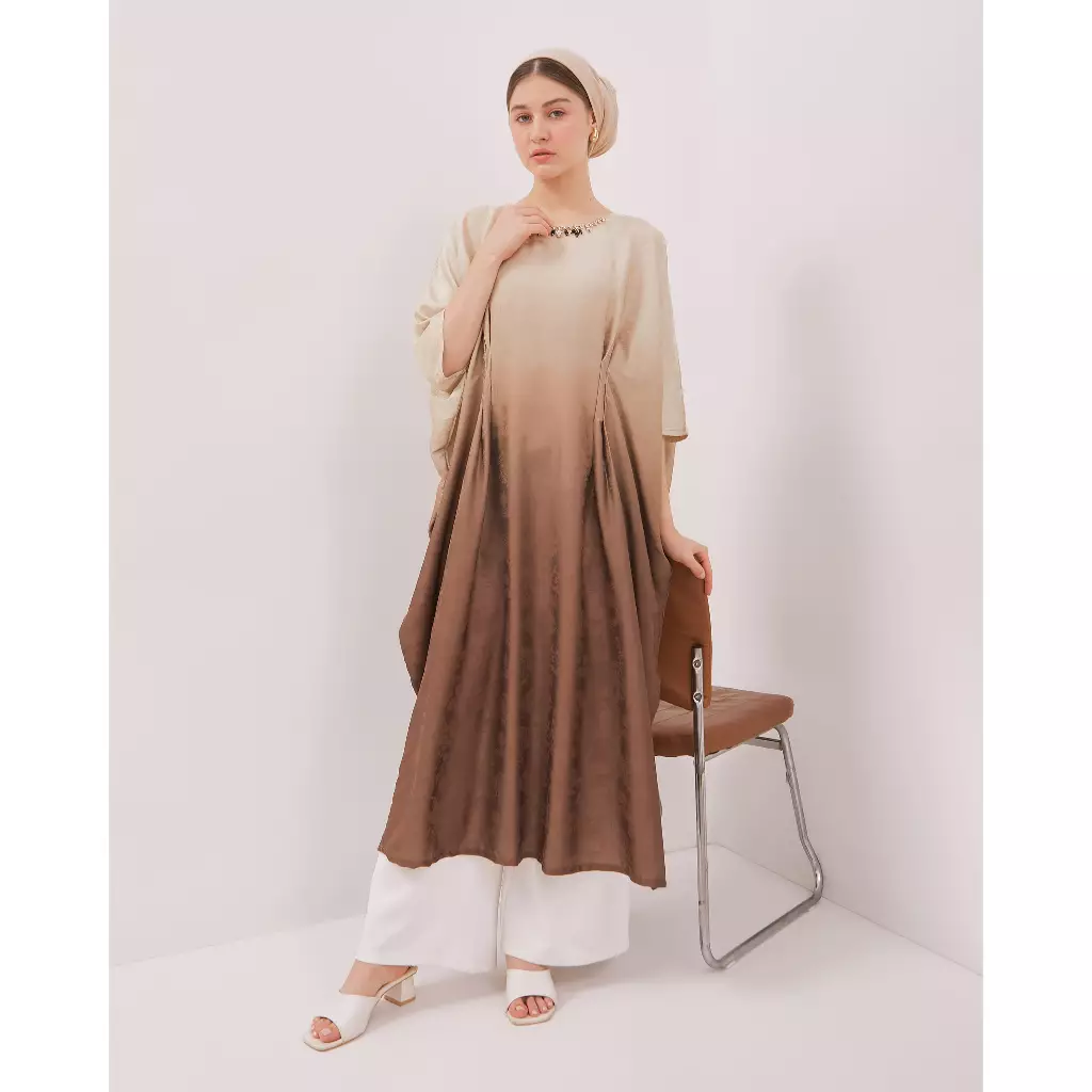 Urban Exchange Kaftan Angel Brown - Abaya Long Dress Premium Lebaran Muslim