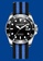 EGLANTINE black and blue and silver EGLANTINE® Diver's Watch, Steel Case, Black Dial and Turning Bezel, Quartz Movement, Black & Blue NATO Strap D27DCACFDF24CCGS_2