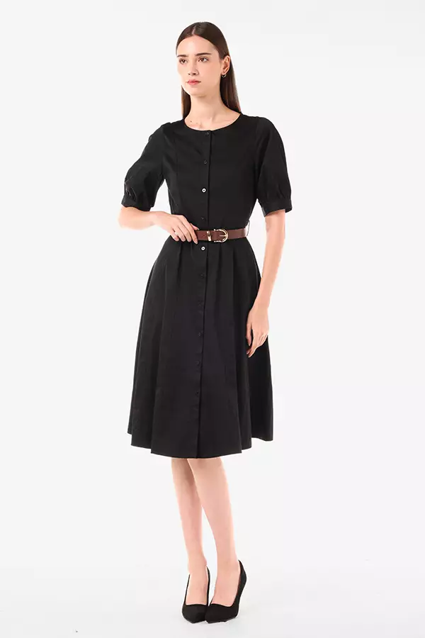 Minimal Agnez Dress Black Warna Black
