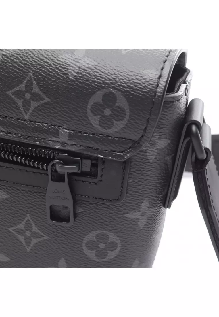 Pre-Loved Louis Vuitton S-Cape messenger Monogram Eclipse Shoulder bag PVC leather black