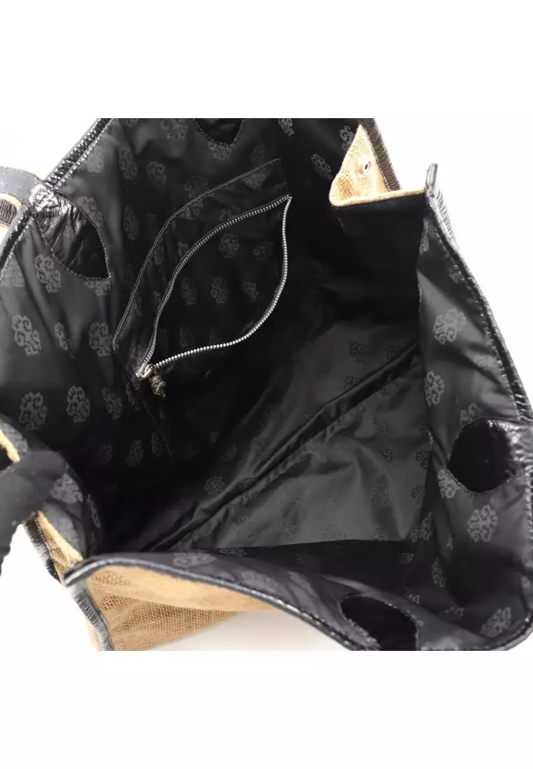 クロムハーツ CHROME HEARTS HORSESHOE BEACH BAG Chrome Hearts Straw Beige Horseshoe Logo Small-Tote Bag