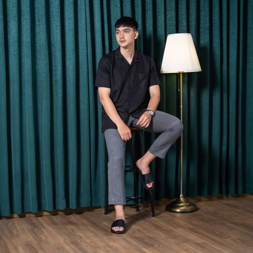 Cogen Sandal Pria Sendal Slop Croco Series Original Hitam