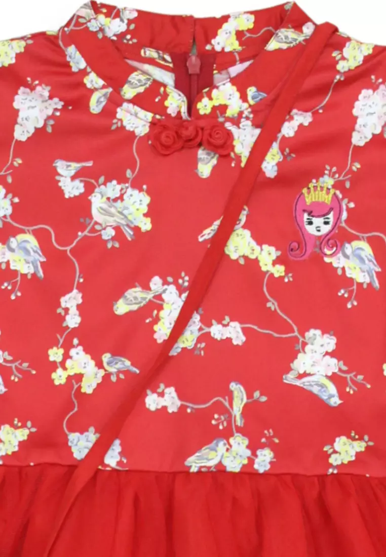 Dress cheongsam anak tulle Red/ Rodeo Junior Girl Little Star