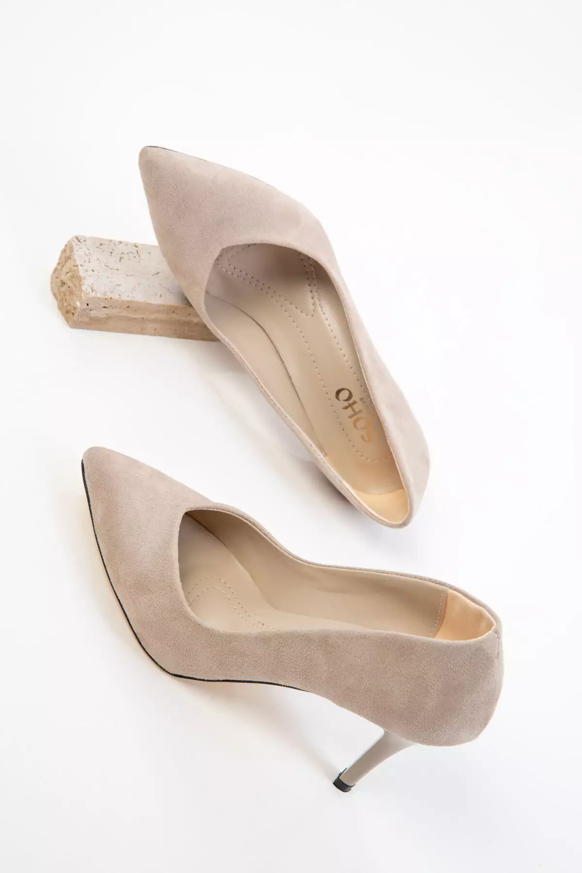 Skin Suede Women's Classic Heeled Shoes 19549