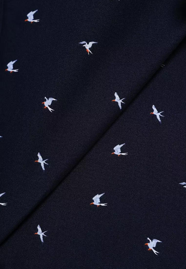 MANZONE - Kemeja Katun Oxford Lengan Pendek Pria Zeku 04 Modern Fit - Navy Warna Navy