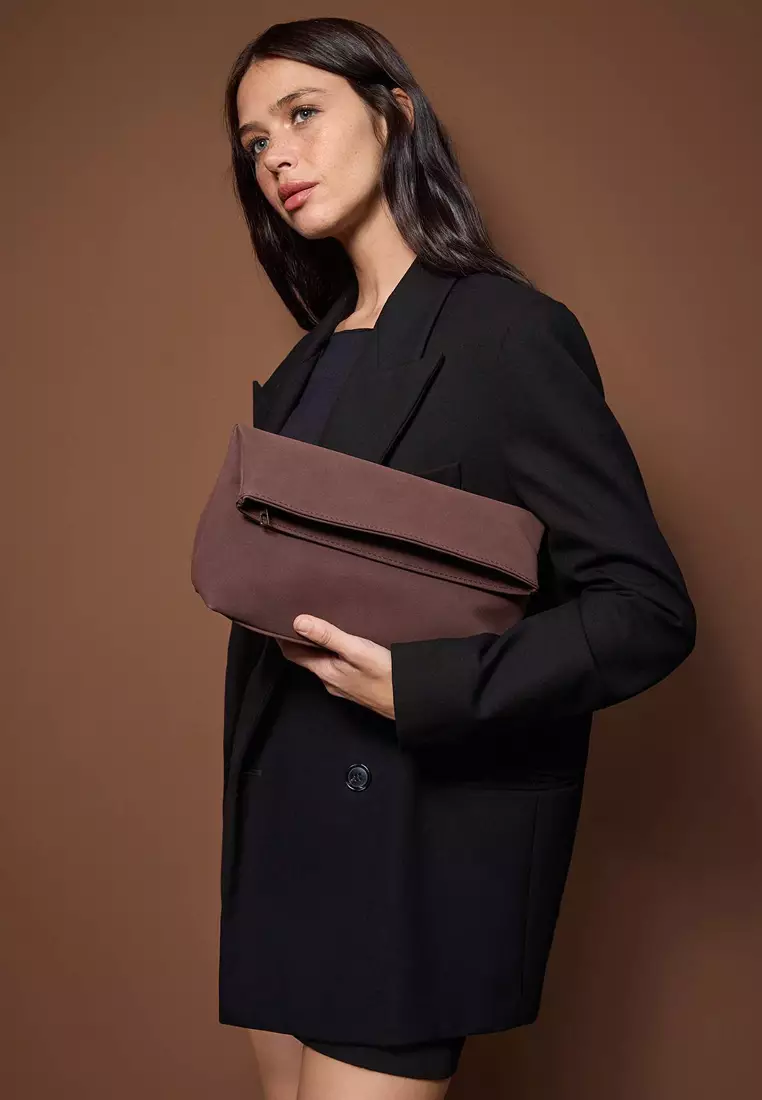 Nubuck Mini Size Clutch Handbag