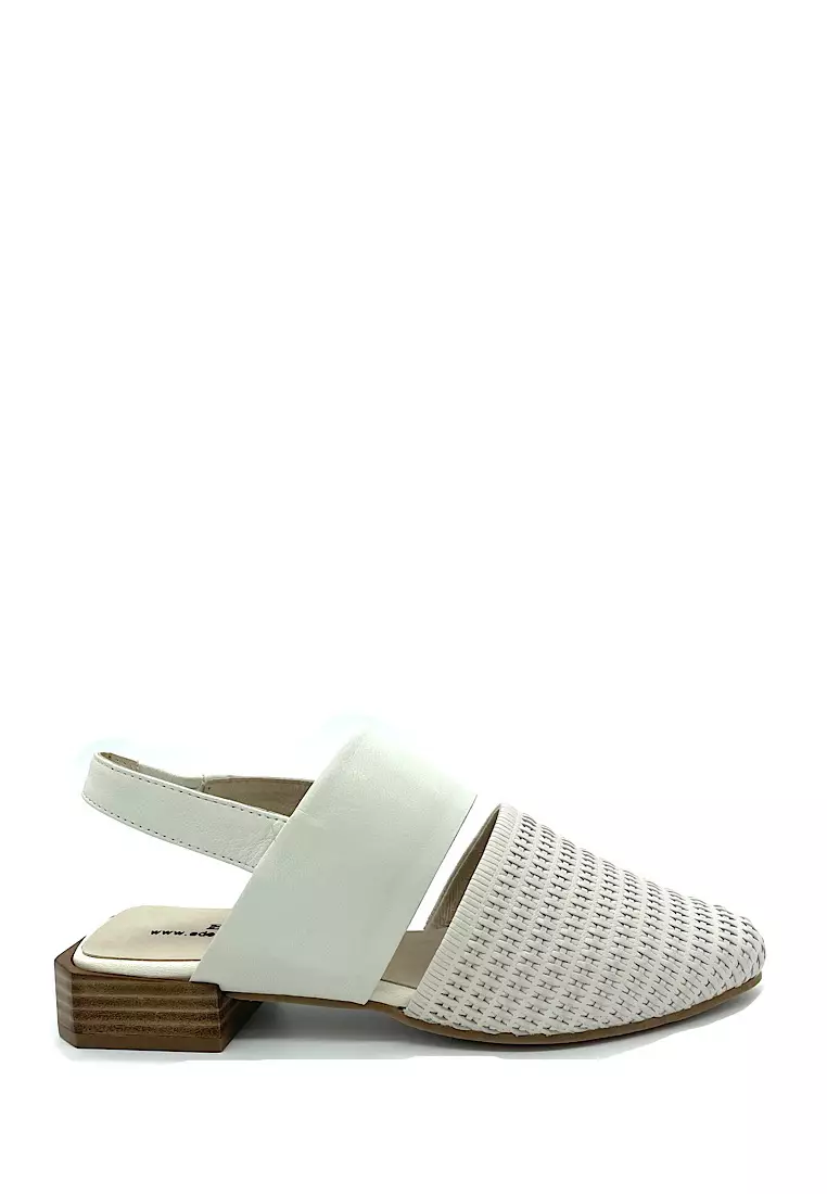 White sandals outlet office