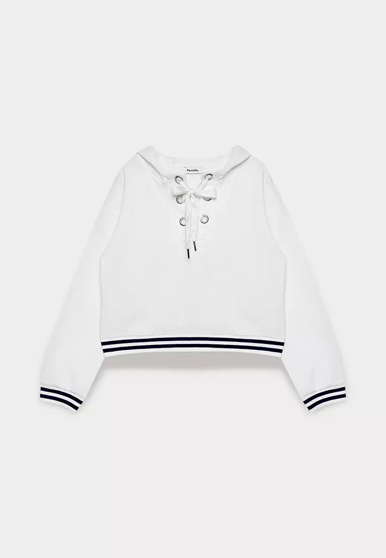 Laced Striped Hoodie