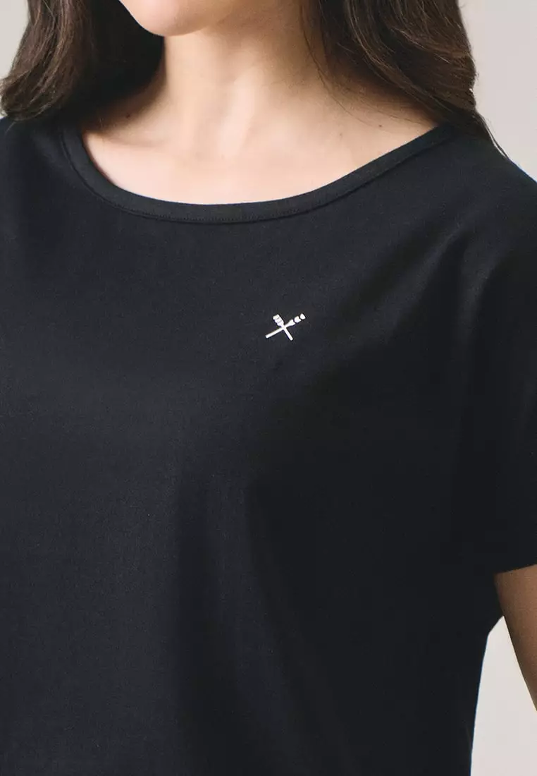 Dolman Top With Contrast Oar