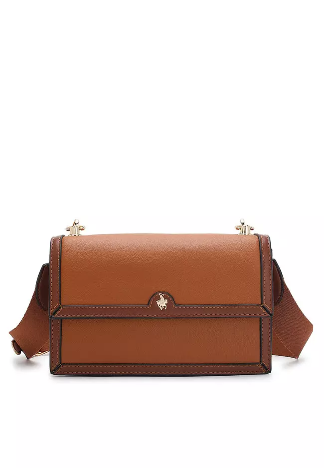 Buy Swiss Polo Flap Shoulder Bag / Sling Bag / Crossbody Bag - Brown ...