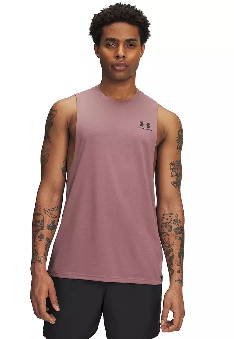 Left Chest Cut-Off Tank Top