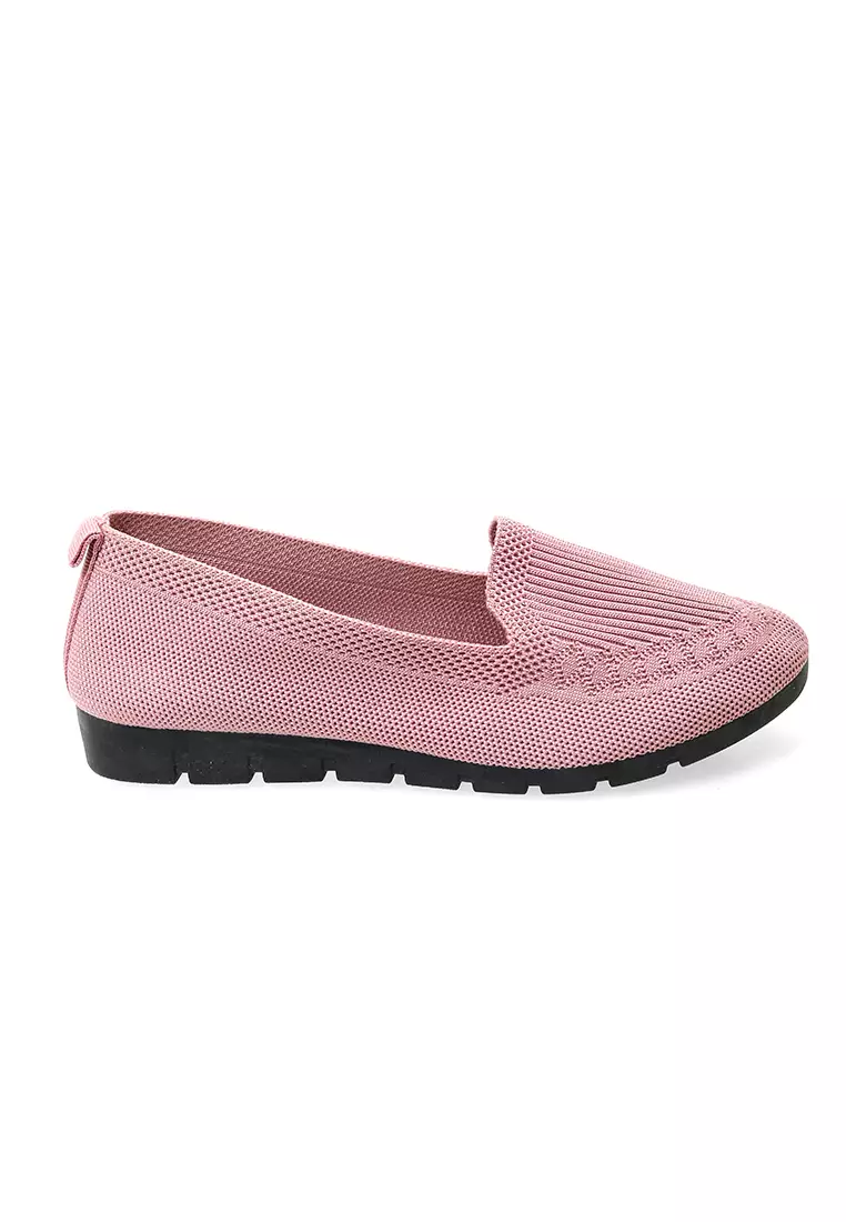 Sepatu Wanita Slip On Simple Design Casual Premium Quality - Pink