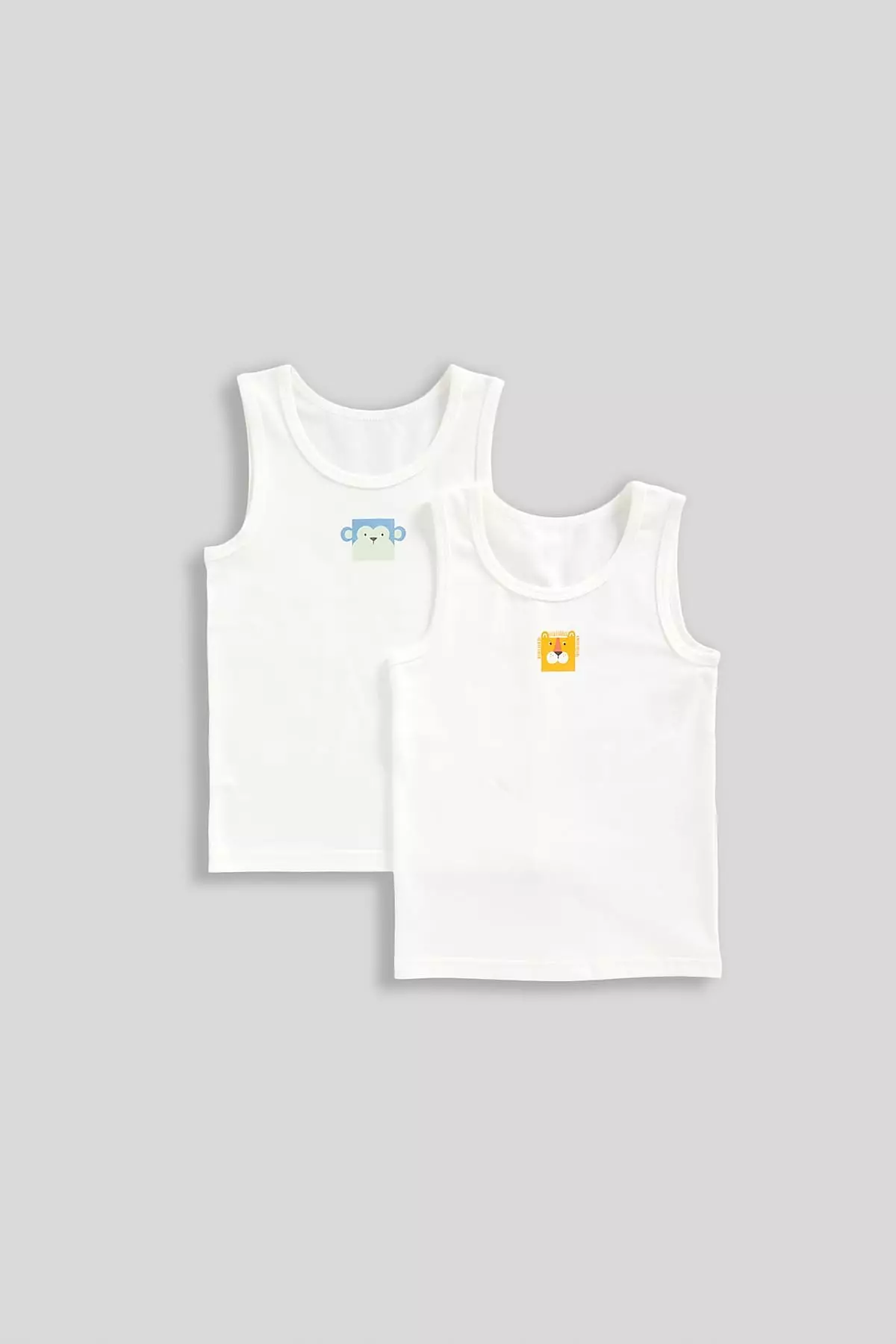 Mothercare 2 Pack Animal Sleeveless Vests - Kaos Dalam Anak Laki-laki (Putih)