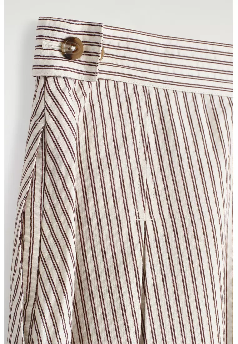 STRIPED A-LINE MIDI SKIRT