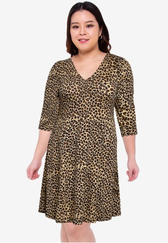 Buy Dorothy Perkins Plus Size Animal Ruched Front Dress Online Zalora Malaysia
