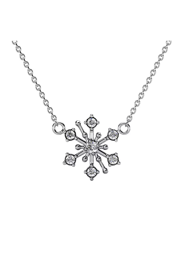 Snowflakers Pendant WG - Kalung Crystal by Her Jewellery