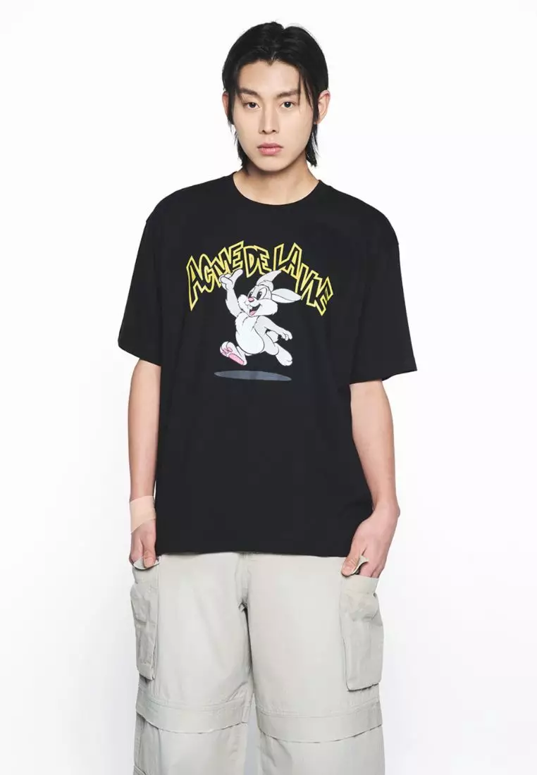 Cartoon Chinchilla Short Sleeve T-Shirt Black