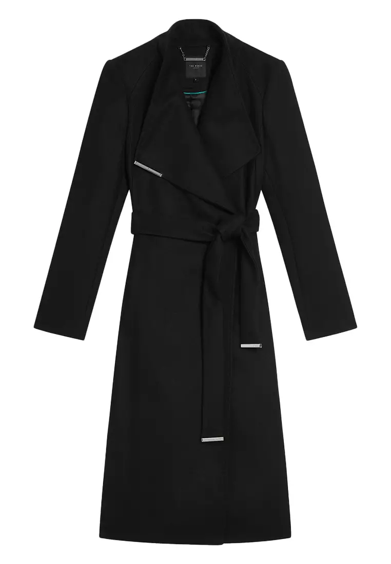 Buy TED BAKER Ted Baker Midi Wool Wrap Coat With Shoulder Panels
