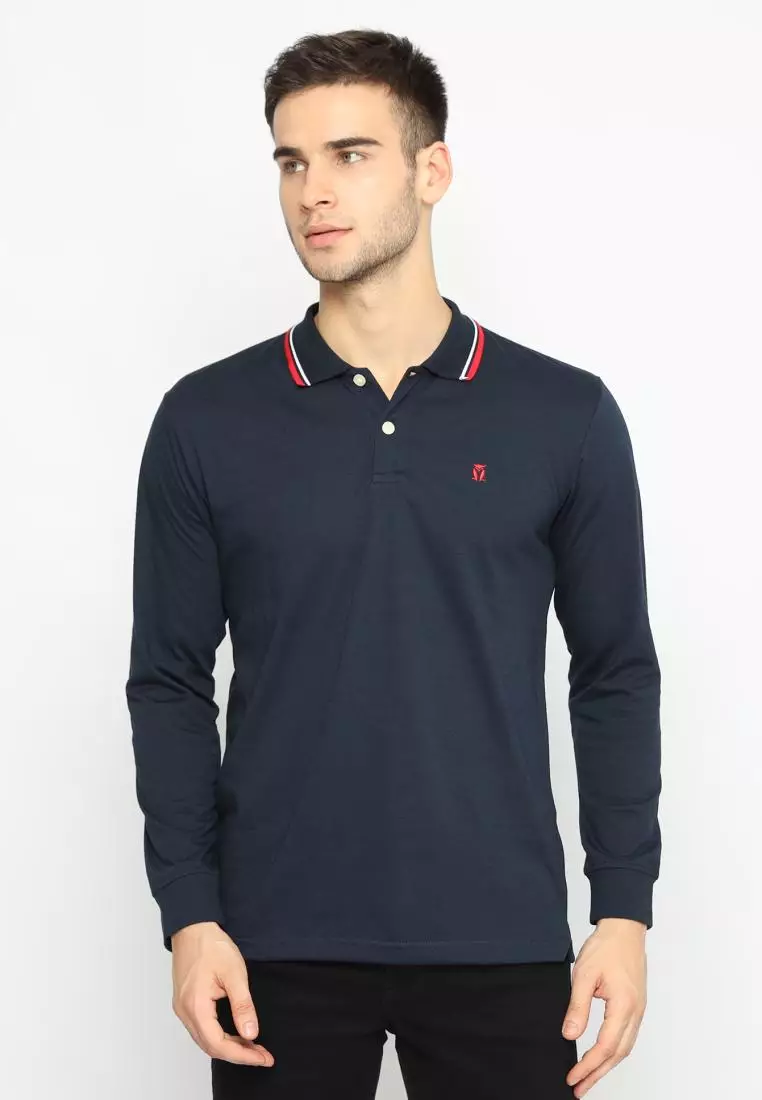 Matsuda Kaos Polo Shirt Lengan Panjang Pria Kerah Kasuga