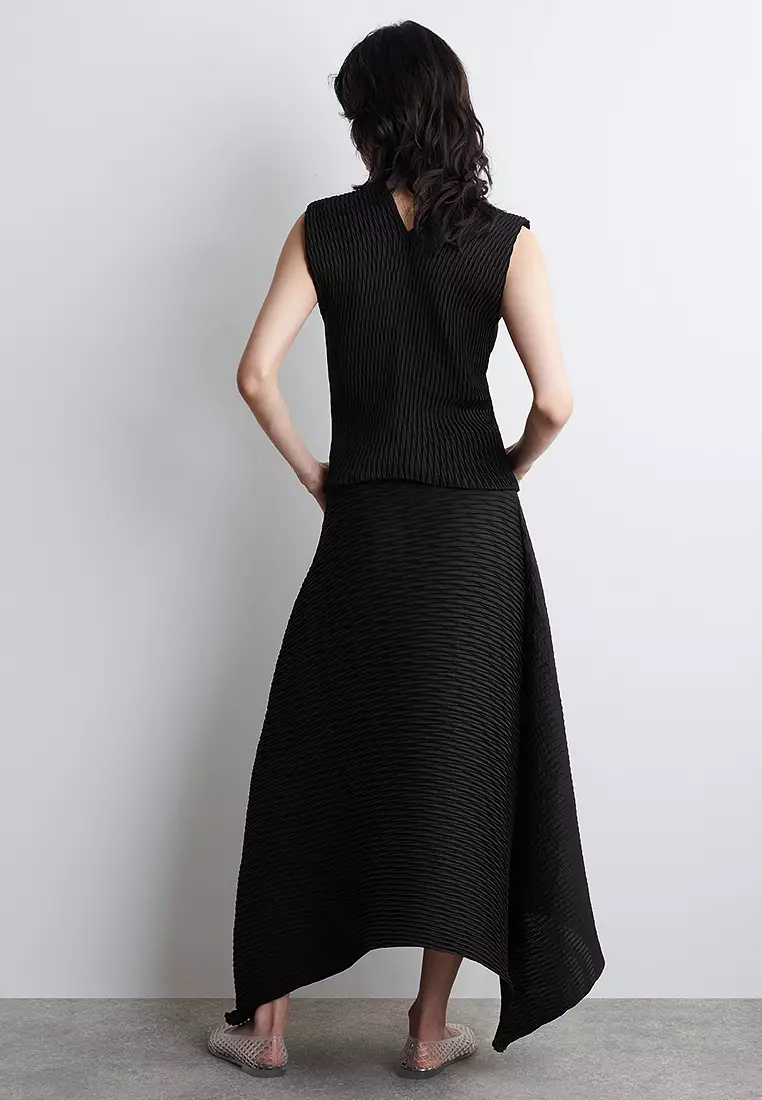 Voluminous Pleated Midi Skirt