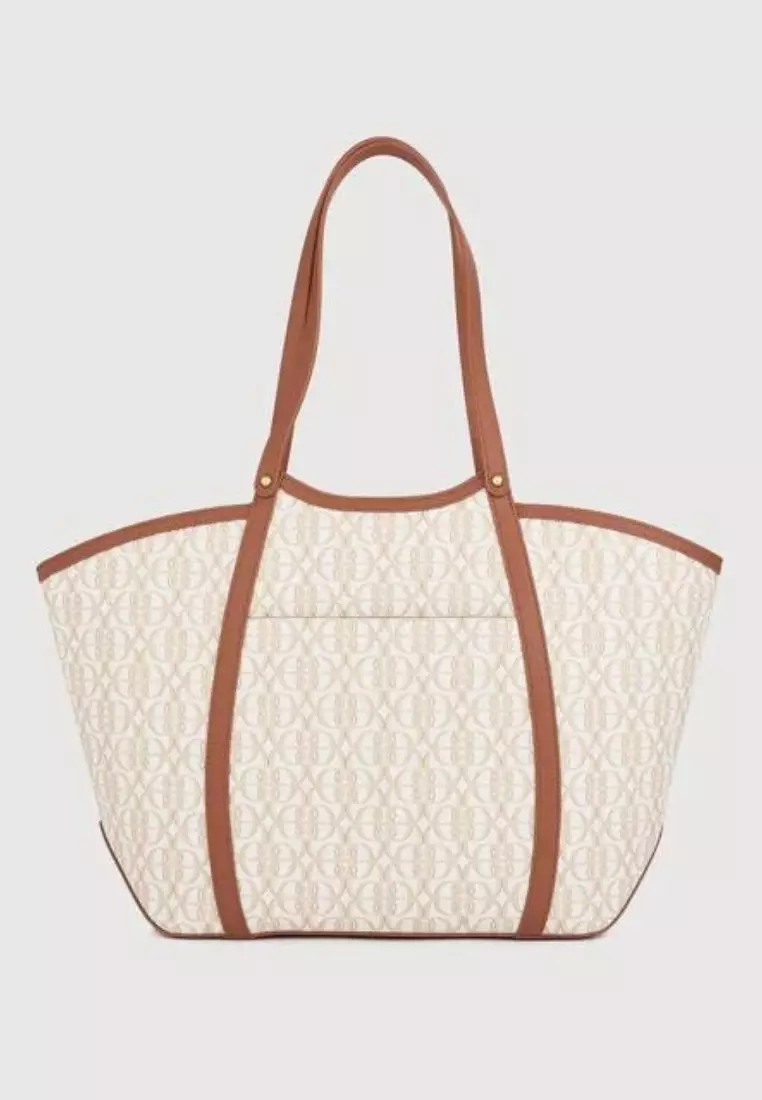 La Luna Monogram Oversized Tote Bag White Latte