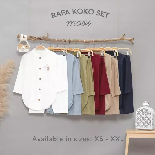 Mooi Rafa Koko Set Setelan Koko Anak Baju Koko Anak - Khaki