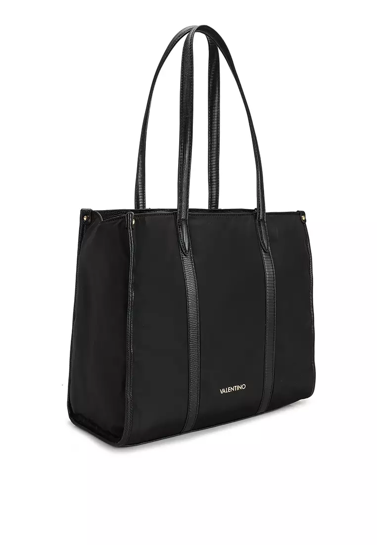 Valentino by mario valentino patent hotsell black tote bag