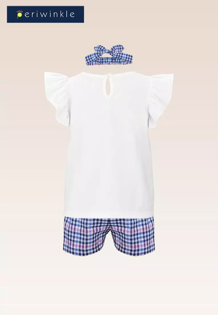 Candice Baby Girls Top and Checkered Shorts Set