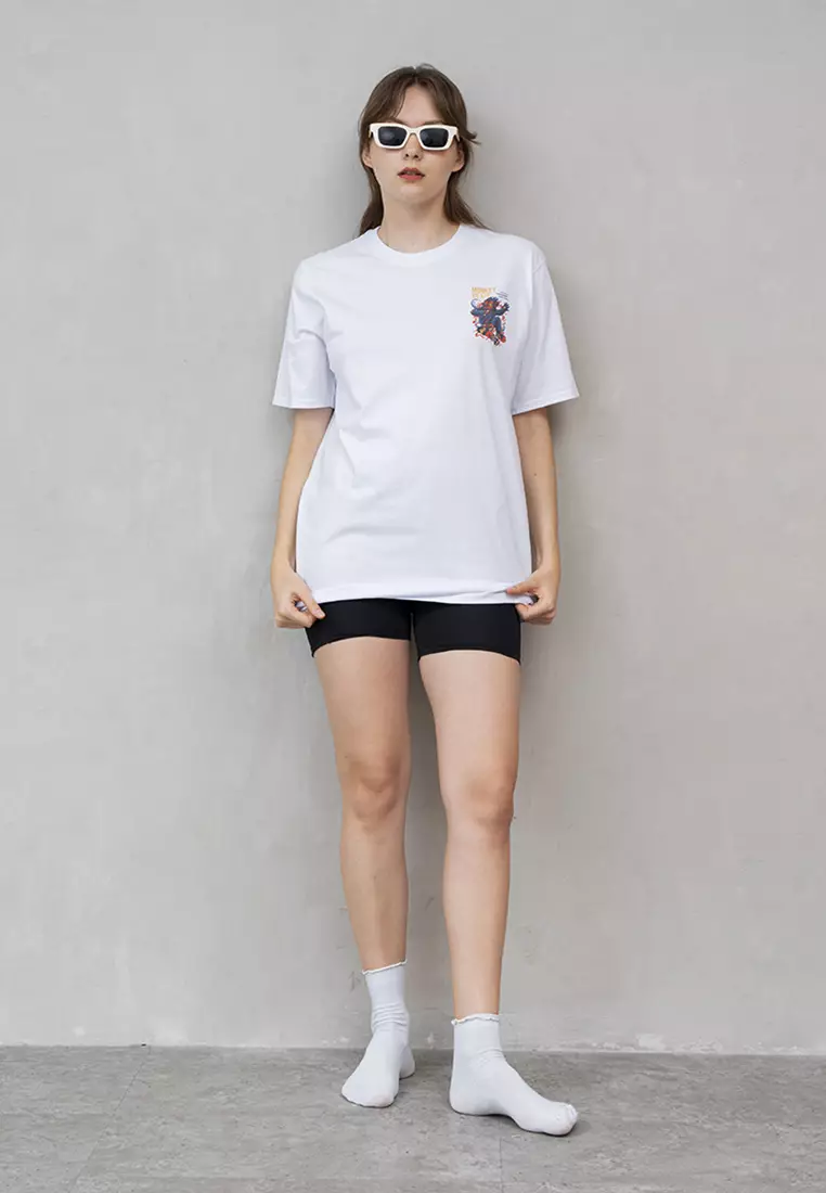 Kaos Putih t shirt polos wanita houseofcuff motif Monkey Skate
