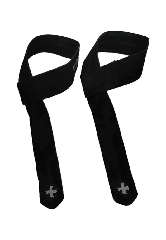 Leather Lifting Straps Black Os