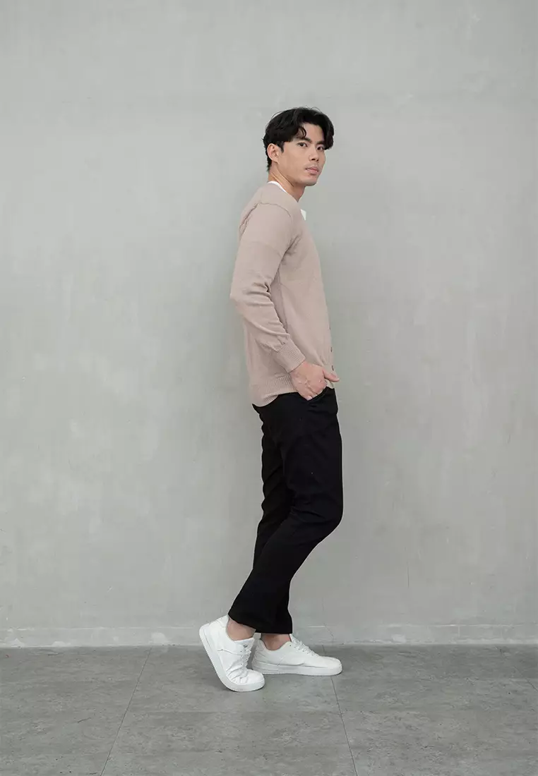 Cardigan Pria Oversize Sweater Korea Big Size Jumbo Krem