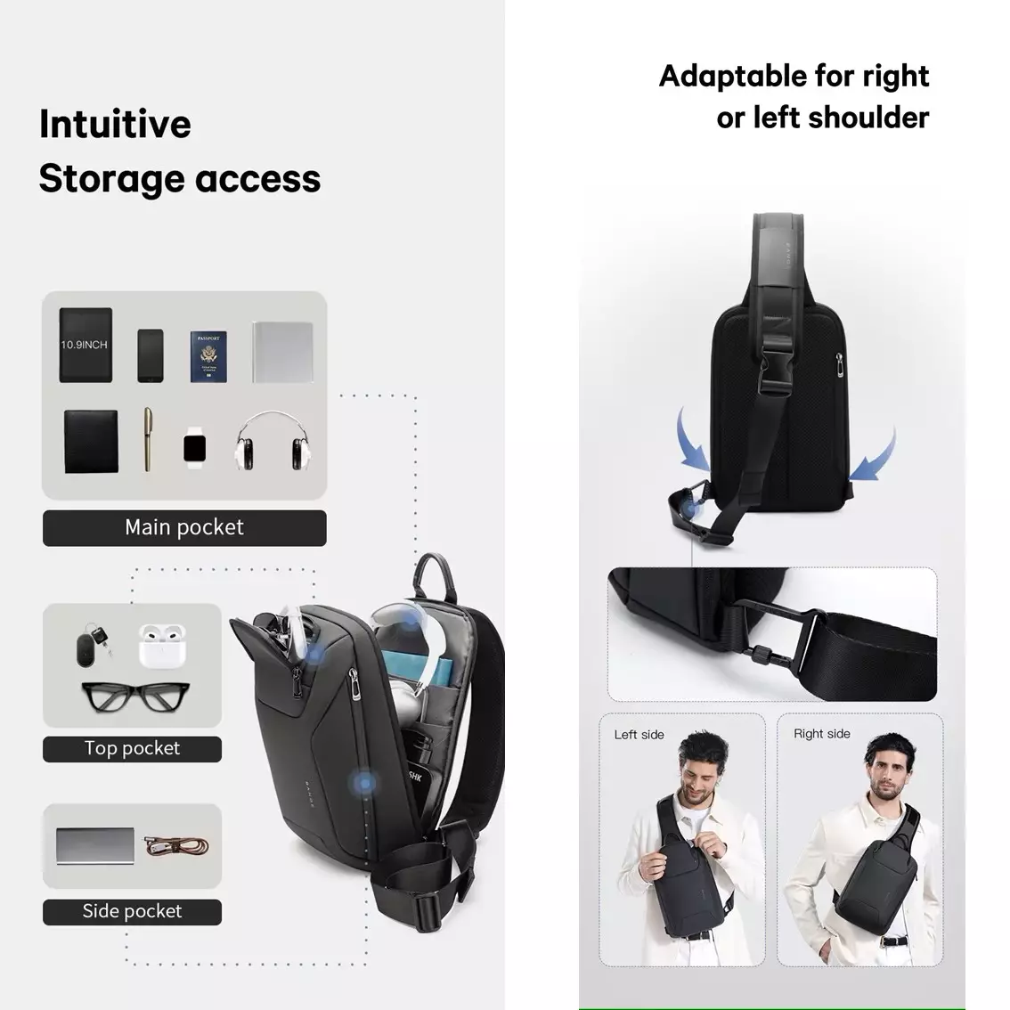 Bange BG8031 Tas Selempang Pria Sling Bag Pria crossbody bag- BLUE