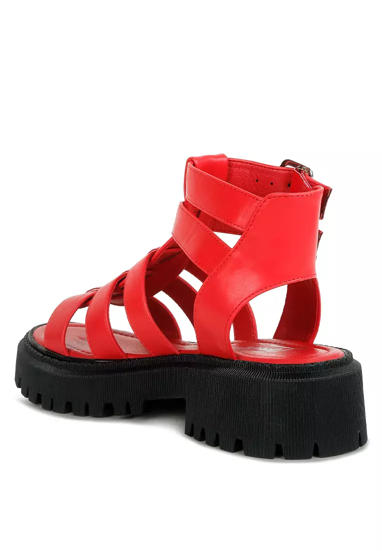 Red double strap deals sandals