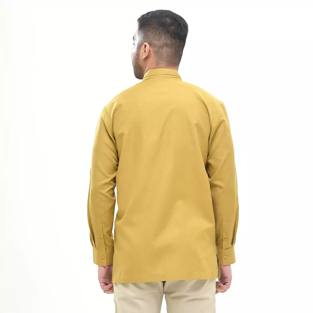 Rabbani - Kemeja Koko Muslim Pria Lengan Panjang Dewasa Couple Prisia Exclusive - Mustard