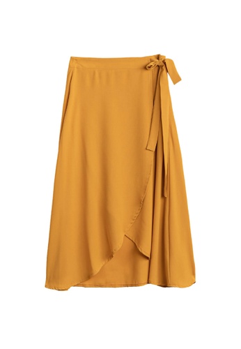 Buy YOCO Asymmetrical Bow Side Chiffon Midi Skirt Online 