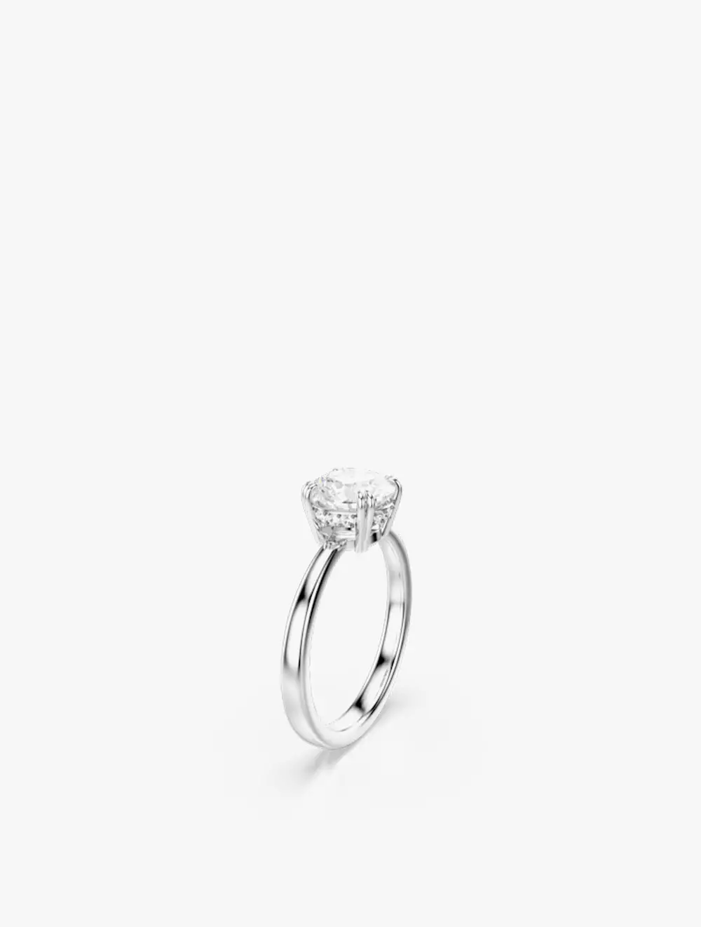 Stilla cocktail ring, Round cut, White, Silver-tone finish - 58