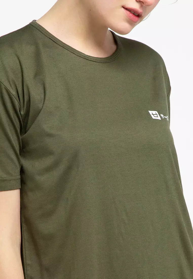 LTB72 ld qlogo katakana ga Dress Casual Hijau army