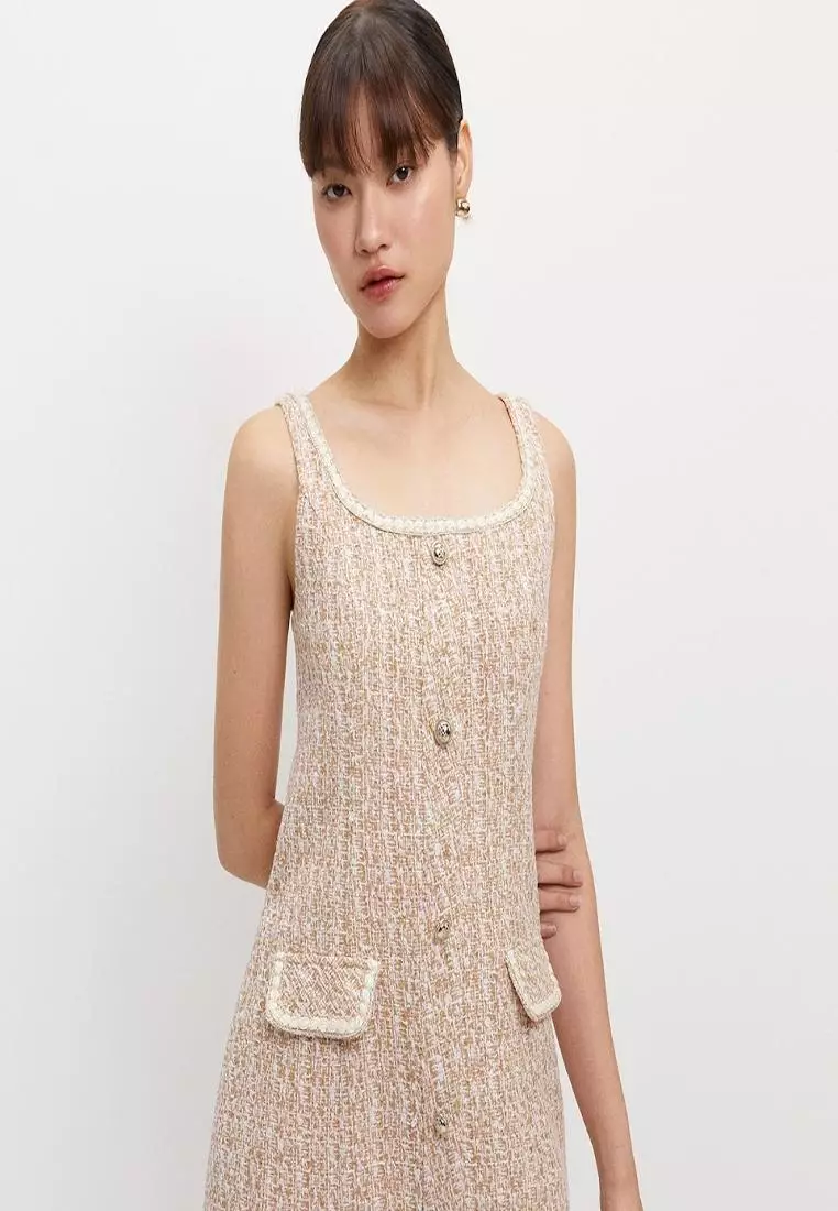 Tweed Button Dress