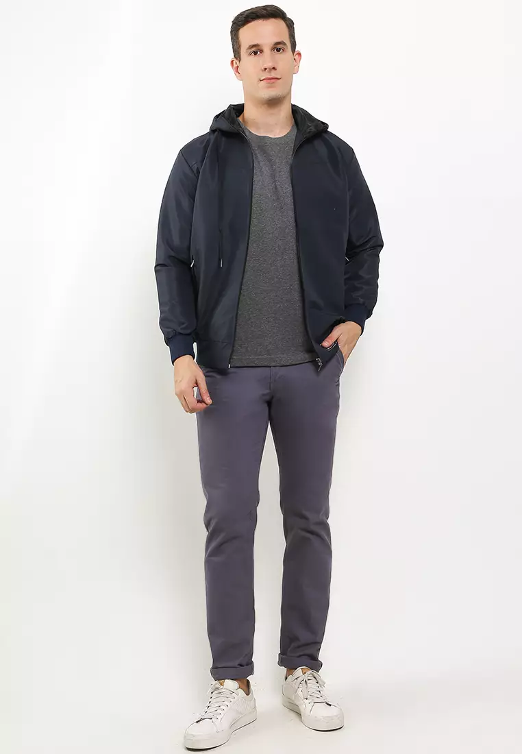 GRAHANGGRA Jaket Taslan Hoodie - Navy Blue