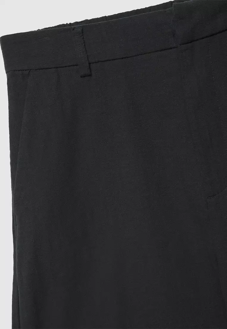 Women's Plain Linen-Effect Shorts