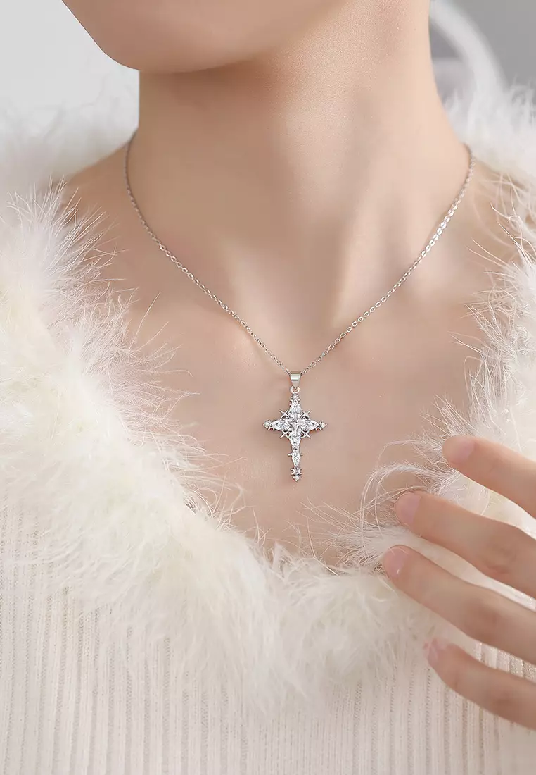 Kalung Wanita Korea Fashion Shining Star Pendant Style Titanium Anti Pudar Original Kotak Indah Kalung Cewek