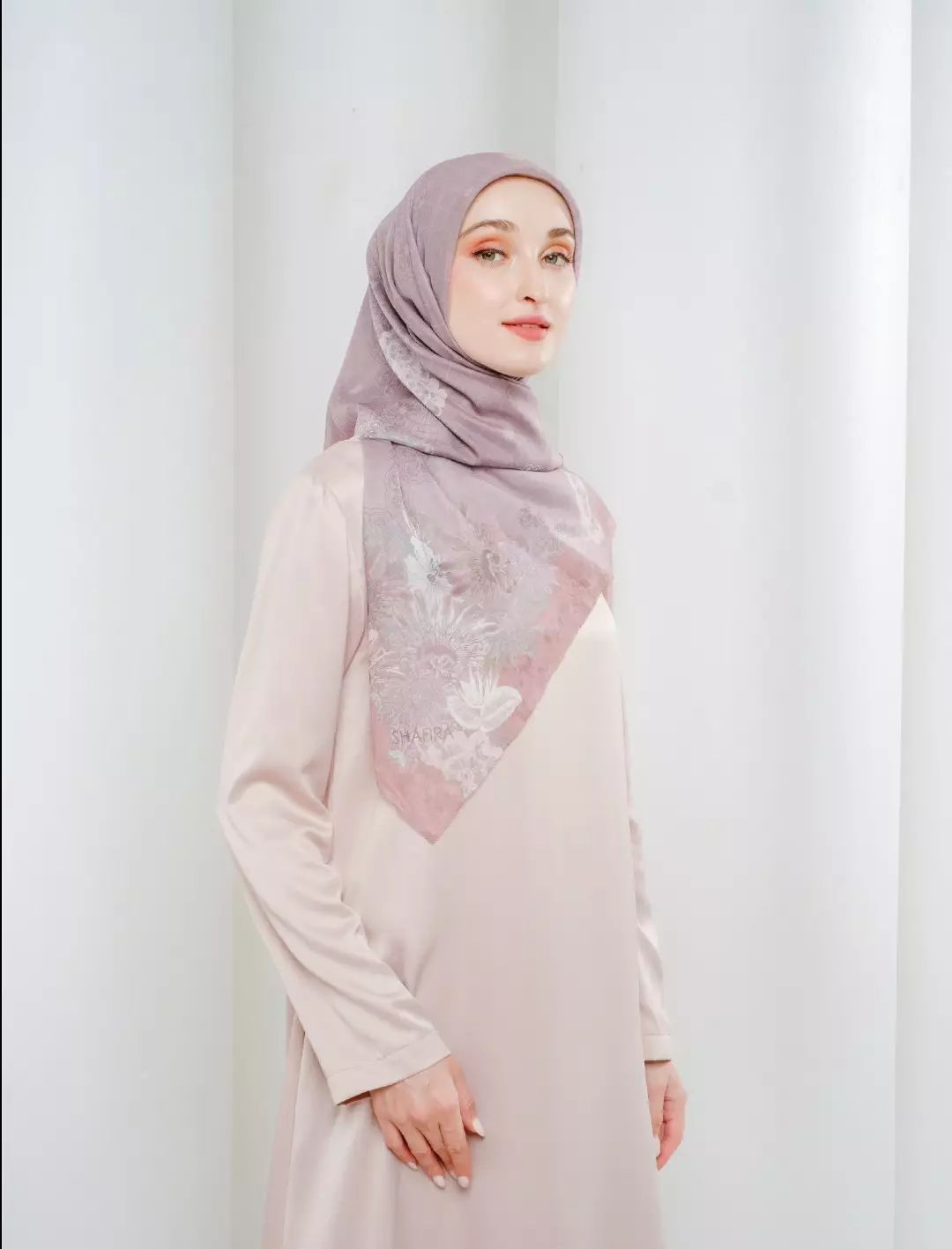 Percy Printed Scarf Copper | Hijab Kerudung Segi Empat Motif