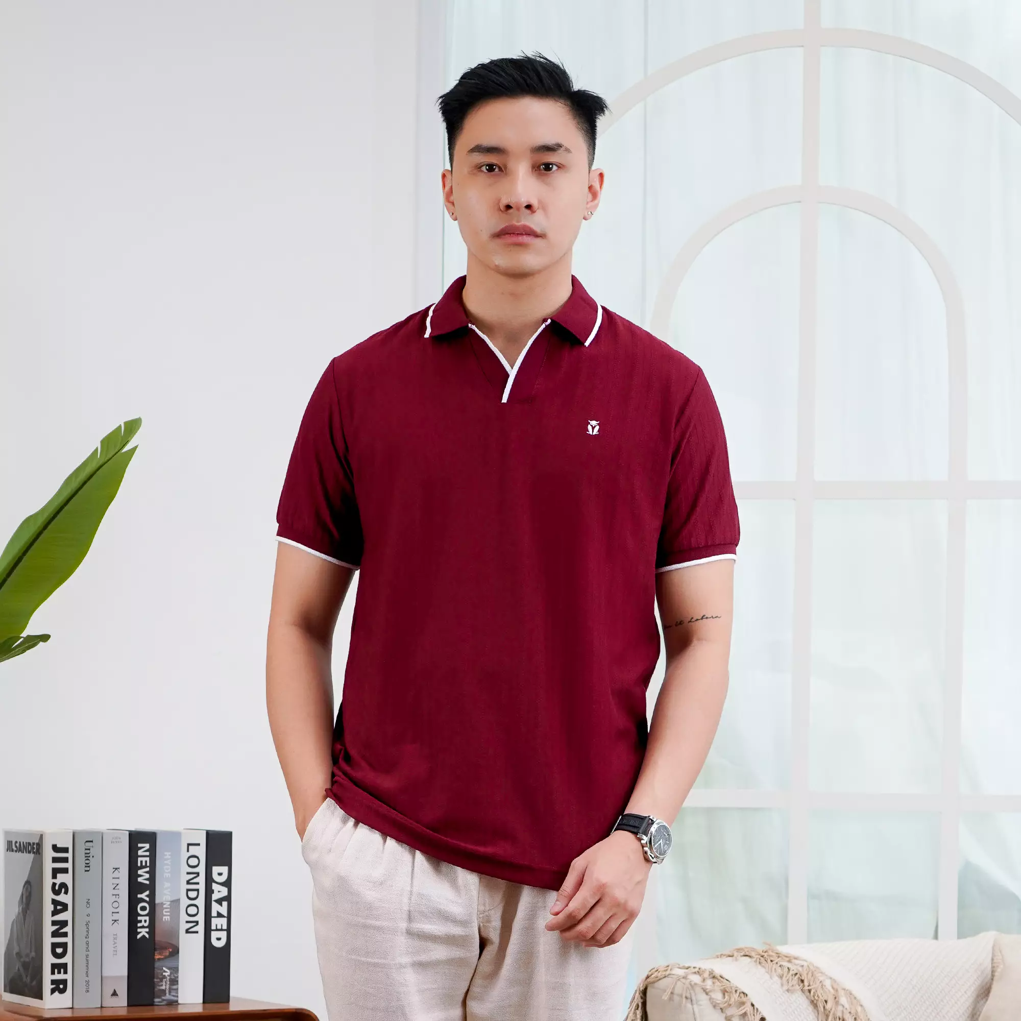 MATSUDA Kaos Polo Shirt Pria Kerah Takizawa