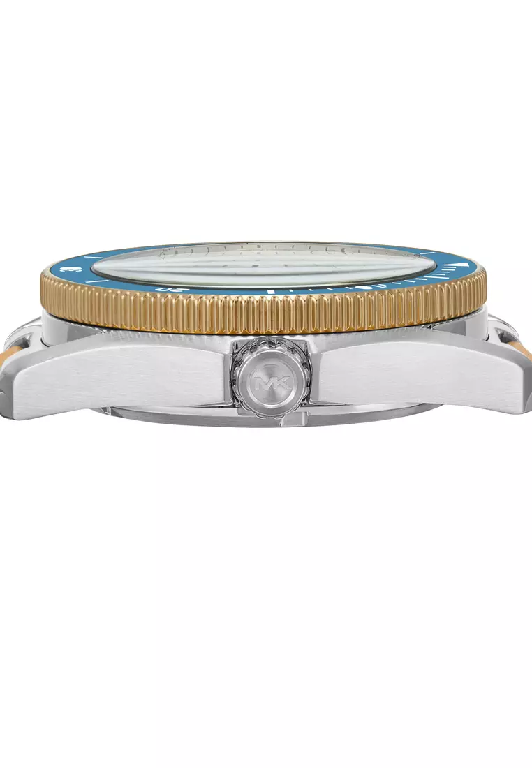 Michael Kors Men's Maritime Analog Watch ( MK9169 ) - Quartz, Silver Case, Round Dial, 22 MM Two Tone Stainless Steel Band