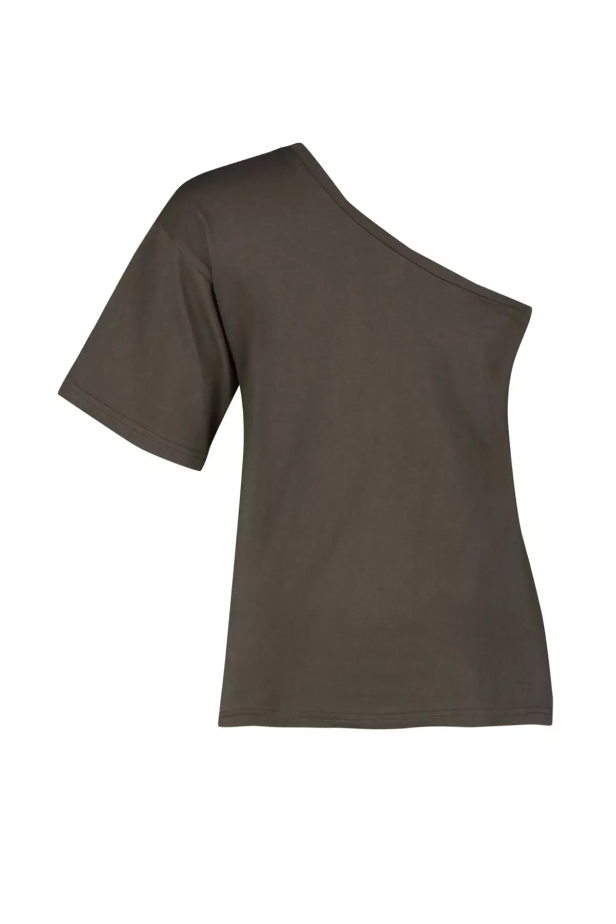 線上選購Trendyol Khaki Asymmetrical Collar 100% Cotton Single