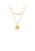 Glamorousky silver Fashion Simple Plated Gold 316L Stainless Steel Geometric Round Pendant with Double Layer Necklace 05E19ACCCE5019GS_1